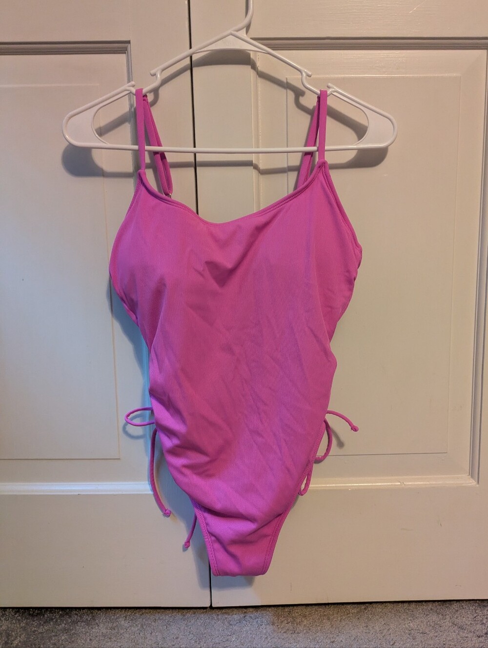 Sand & Shore Bright Pink One-Piece Swimsuit with Side Tie Details